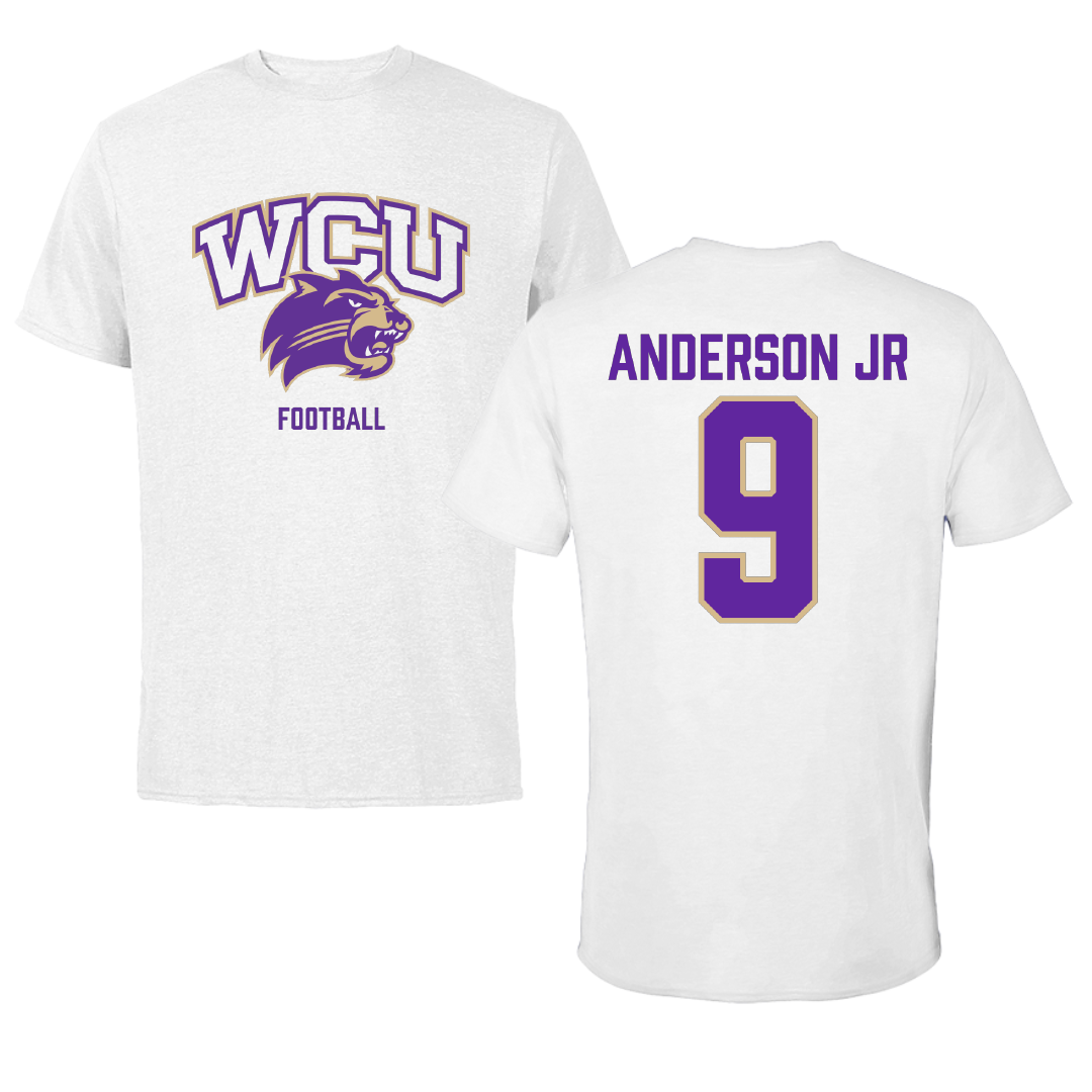 Western Carolina University Football White Tee - #9 Darian Anderson Jr