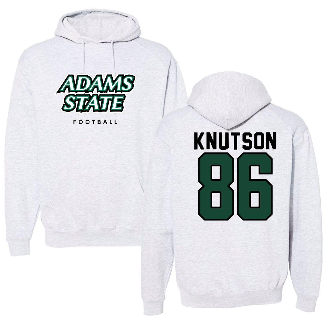 Adams State University Football Gray Block Hoodie - #86 Kelin Knutson