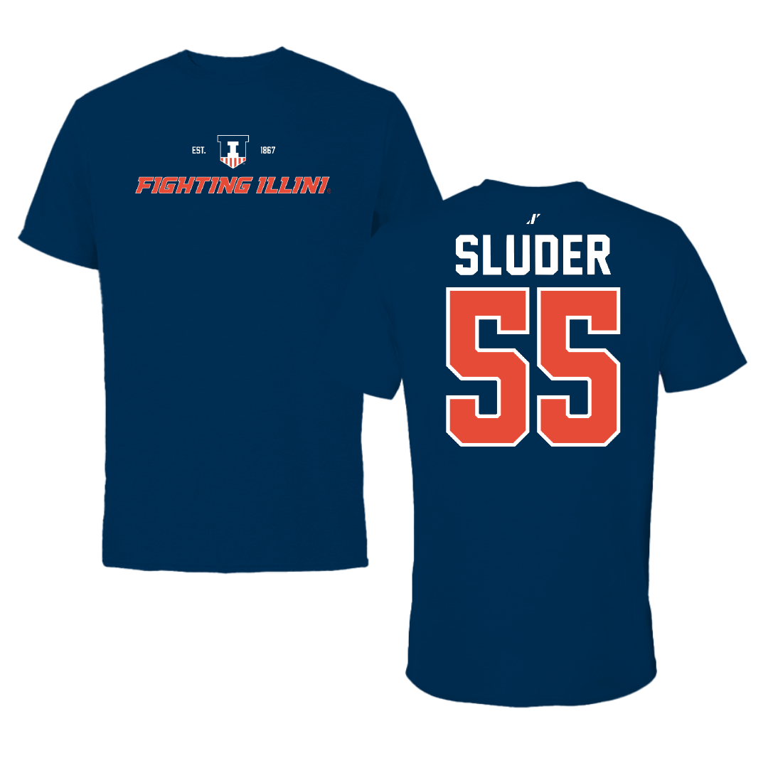 University of Illinois Softball Navy General Tee - #55 Mallory Sluder