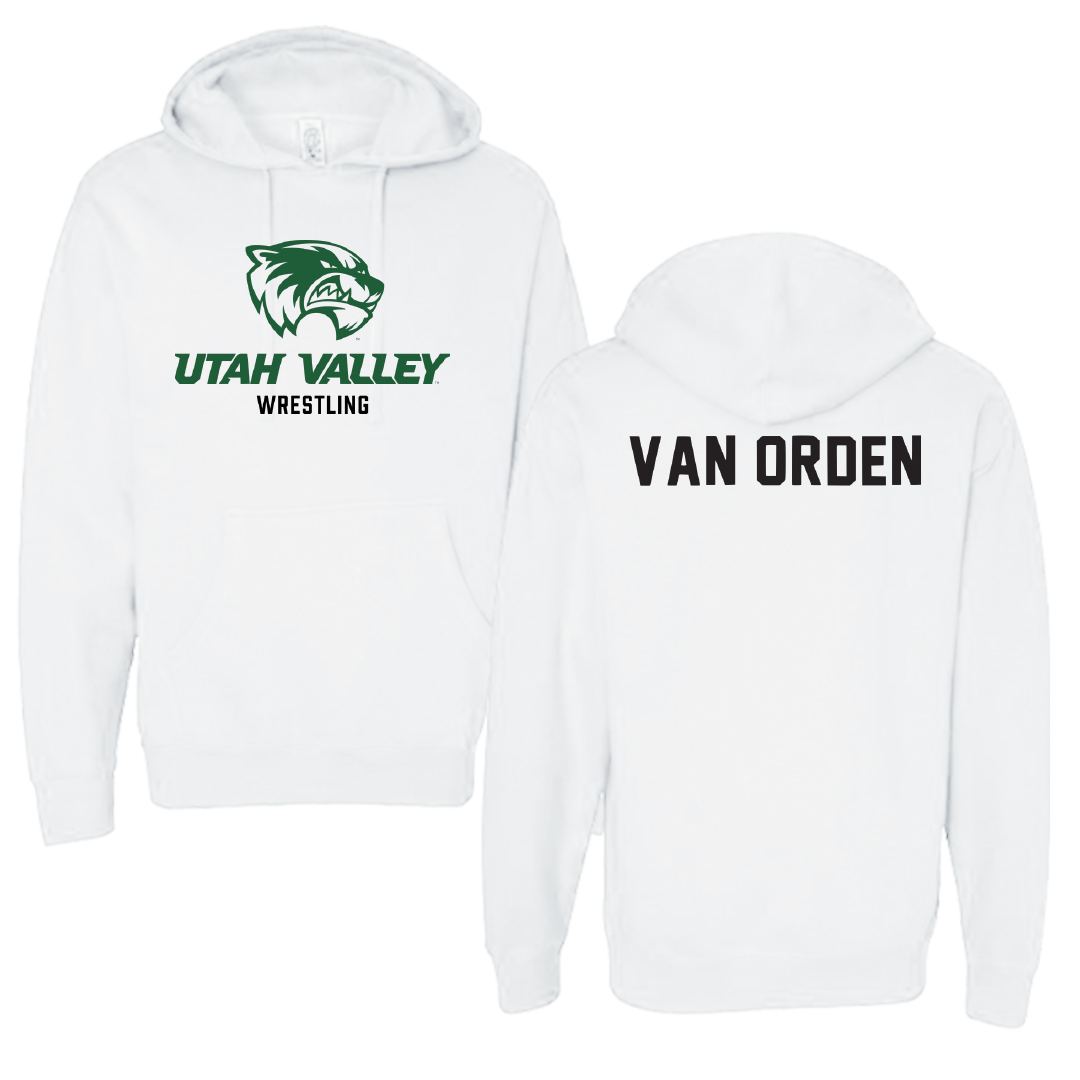 Utah Valley University Wrestling White Classic Hoodie - Luke Van Orden