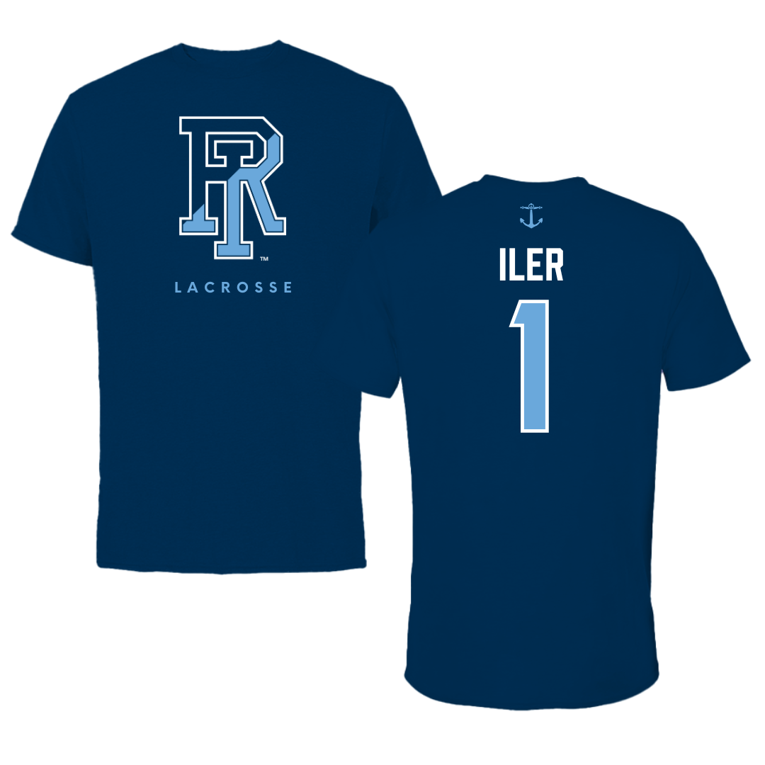 University of Rhode Island Lacrosse Navy Performance Tee - #1 Madison Iler