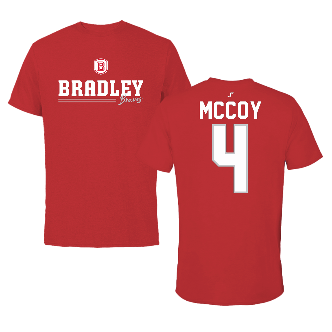Bradley University Softball Red General Performance Tee - #4 Kierston McCoy