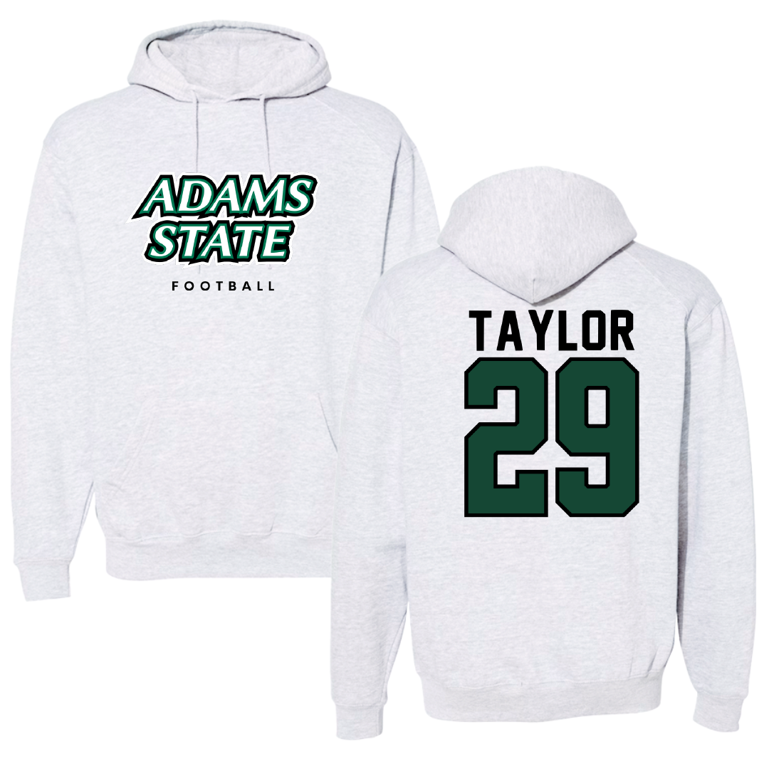 Adams State University Football Gray Block Hoodie - #29 Roscoe Taylor