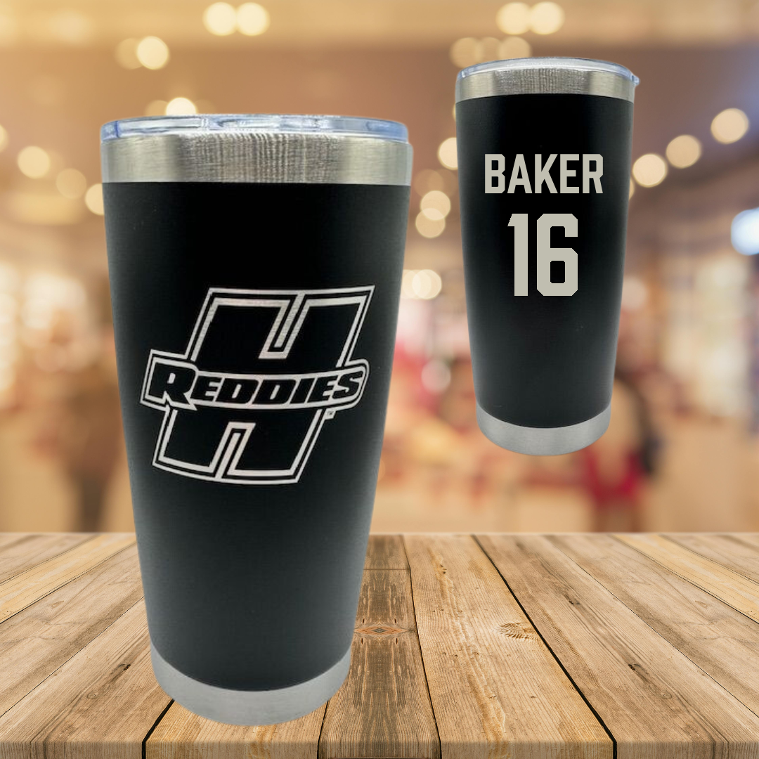 Henderson State University Football Black Stainless Steel Tumbler - #16 Zach Baker
