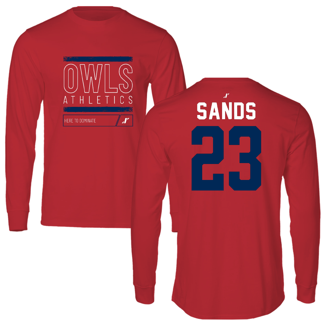 Florida Atlantic University Football Red Dominate Long Sleeve - #23 Gemari Sands