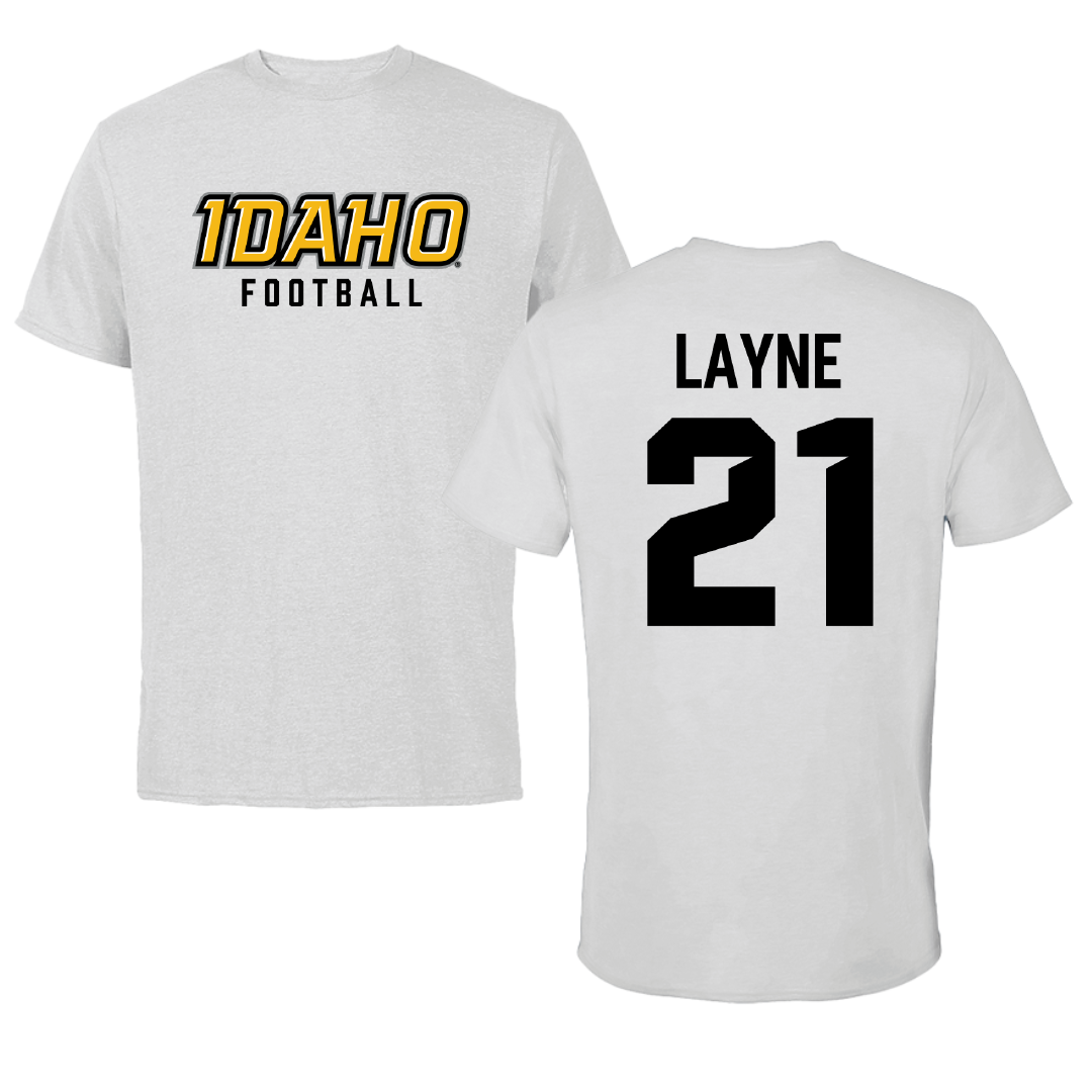 University of Idaho Football Gray Performance Tee - #21 Dylan Layne