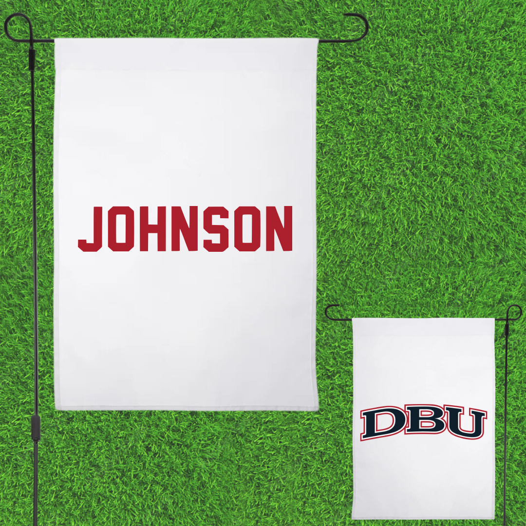 Dallas Baptist University TF and XC White Garden Flag - Cailey Johnson
