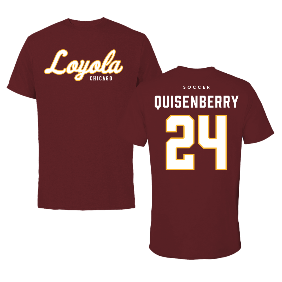 Loyola University-Chicago Soccer Maroon Loyola Performance Tee - #24 Chris Quisenberry