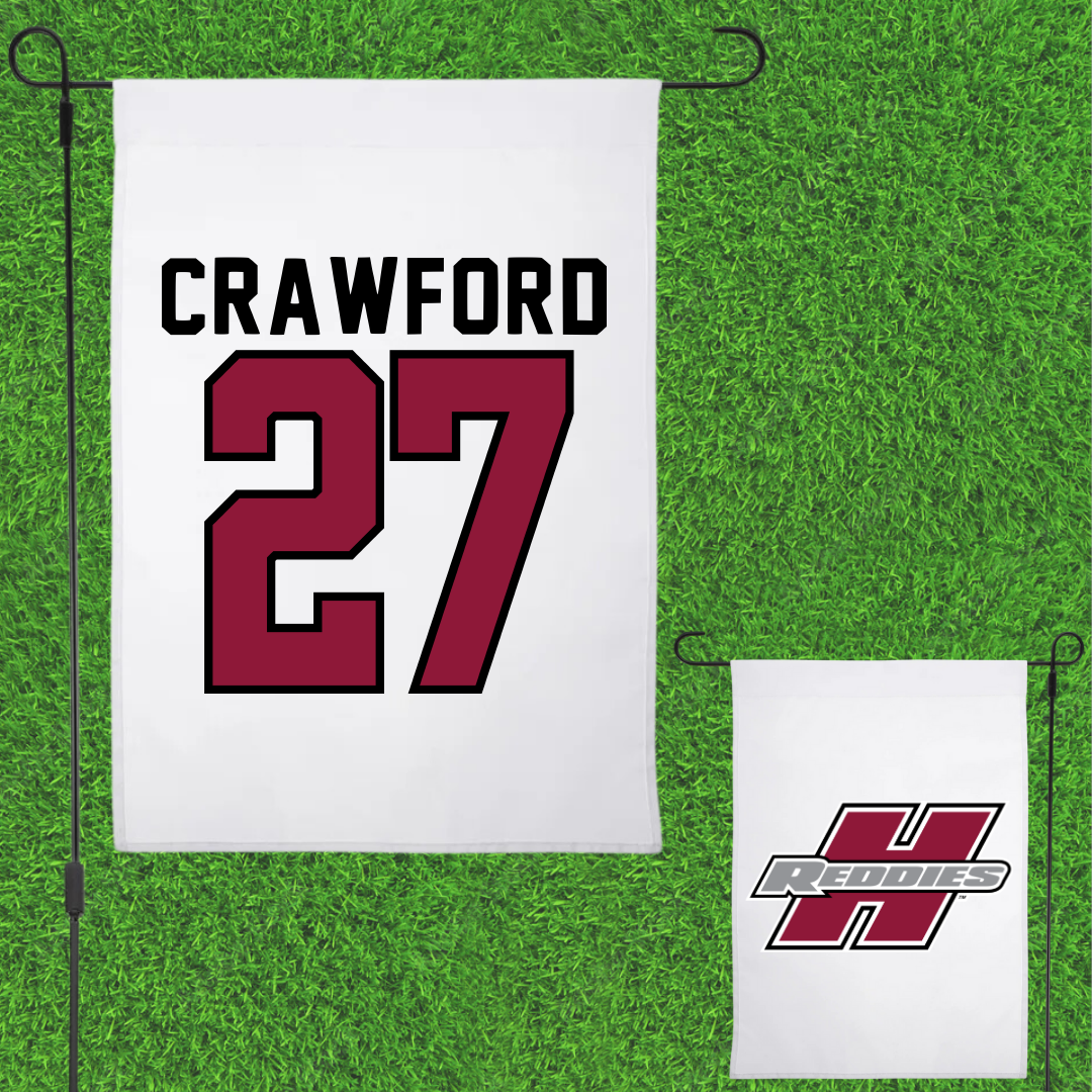 Henderson State University Football White Garden Flag - #27 Kolbi Crawford