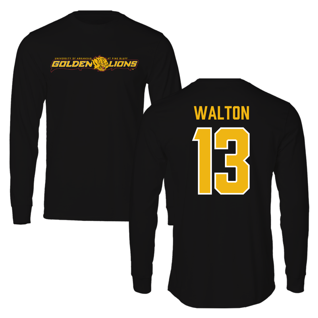 University of Arkansas-Pine Bluff Softball Black Performance Long Sleeve - #13 Justice Walton