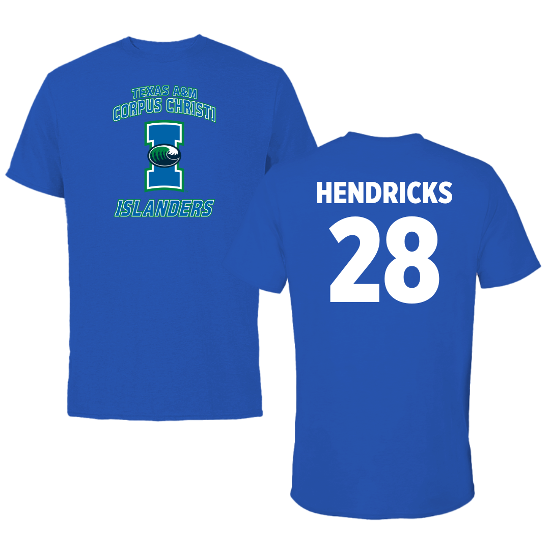 Texas A&M University-Corpus Christi Baseball Blue Islanders Performance Tee - #28 Evans Hendricks