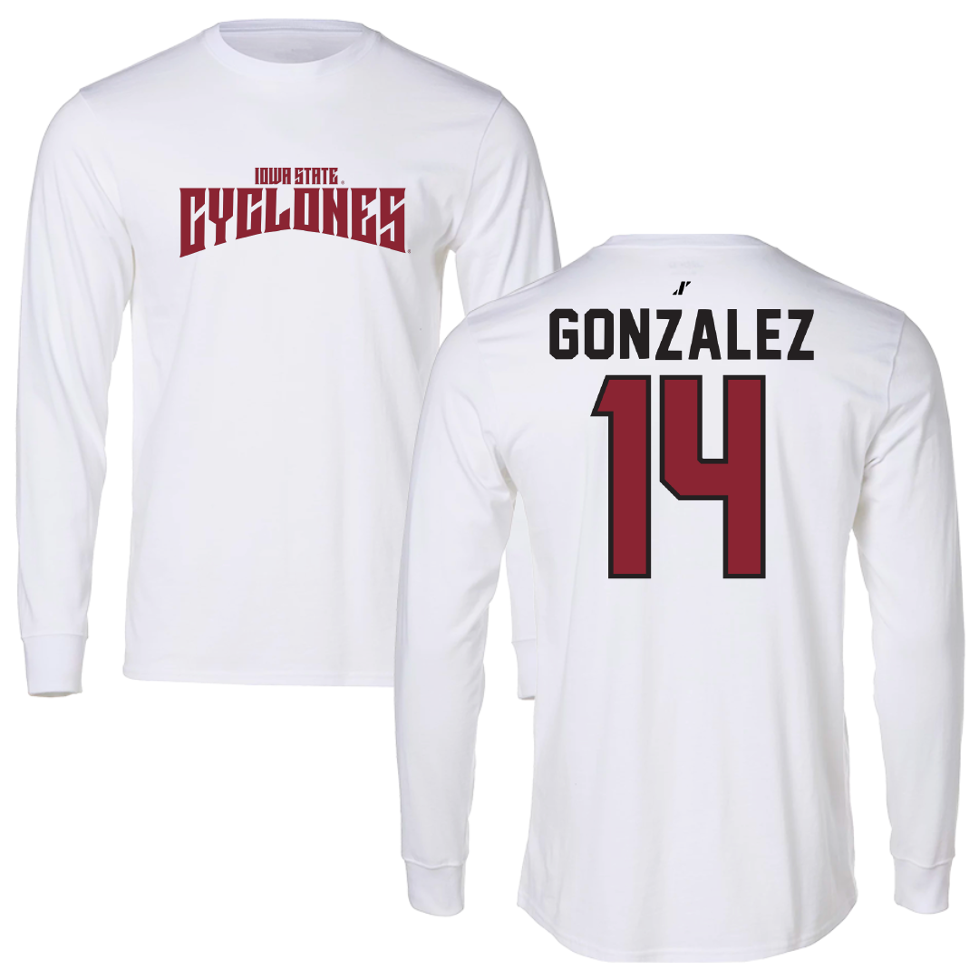 Iowa State University Volleyball White Classic Long Sleeve - #14 Nayeli Gonzalez