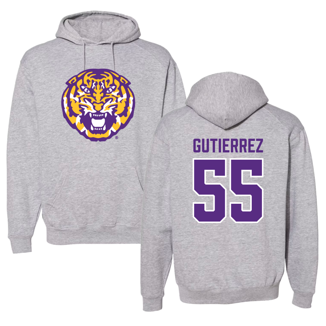 Louisiana State University Softball Gray Hoodie - #55 Raeleen Gutierrez