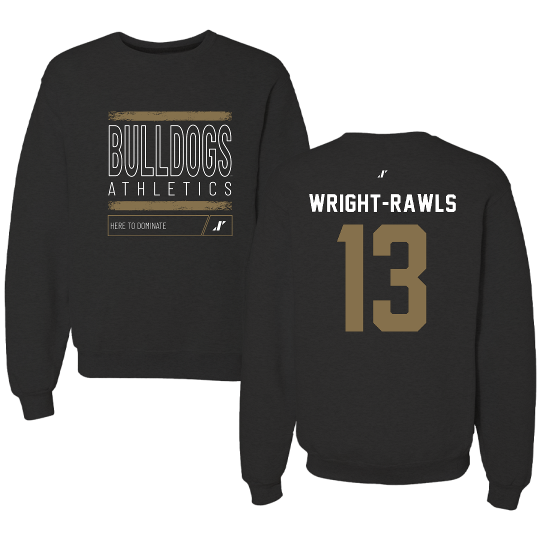 Bryant University Football Black Dominate Crewneck - #13 Taylor Wright-Rawls
