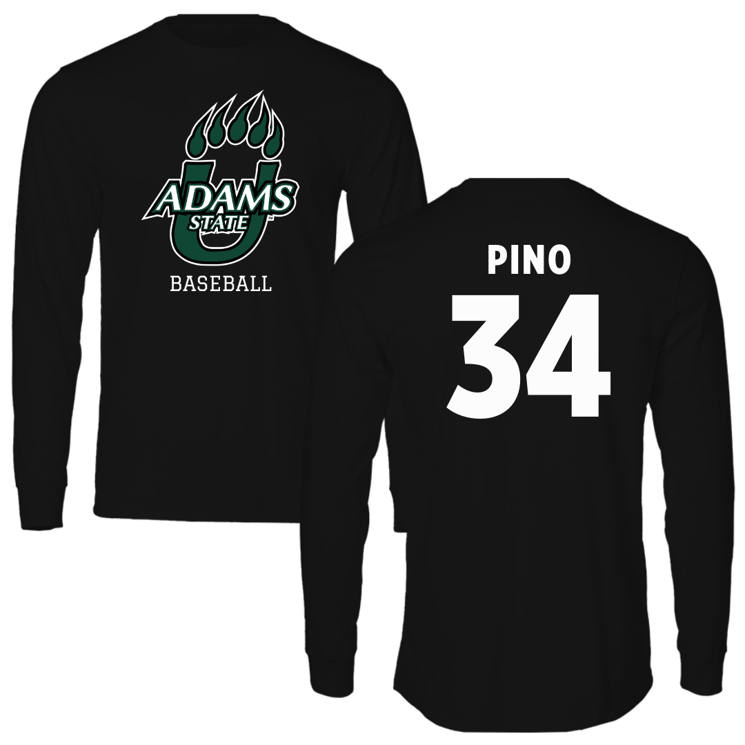Adams State University Baseball Black State Long Sleeve - #34 CJ Pino