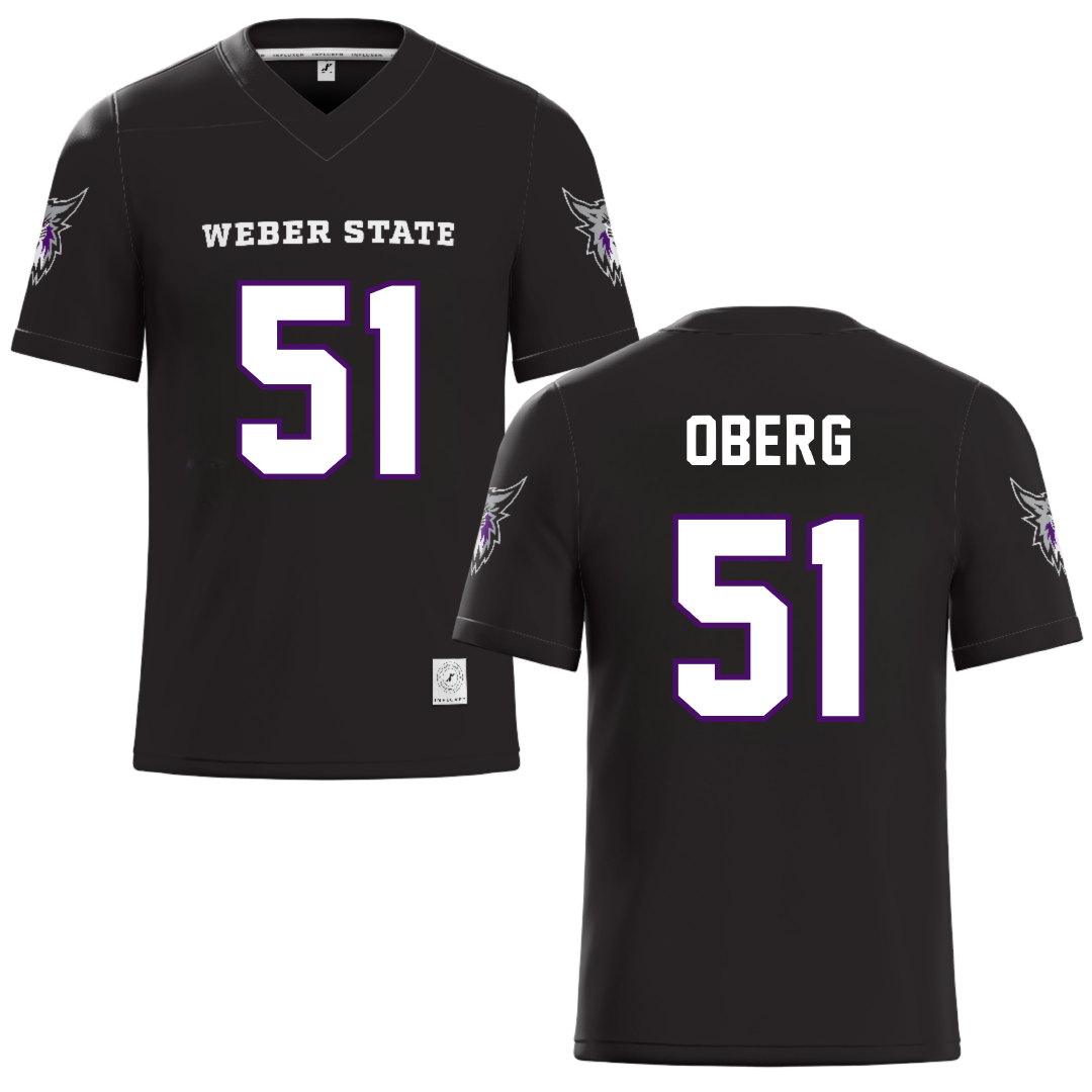 Weber State University Black Football Jersey - #51 Ashden Oberg