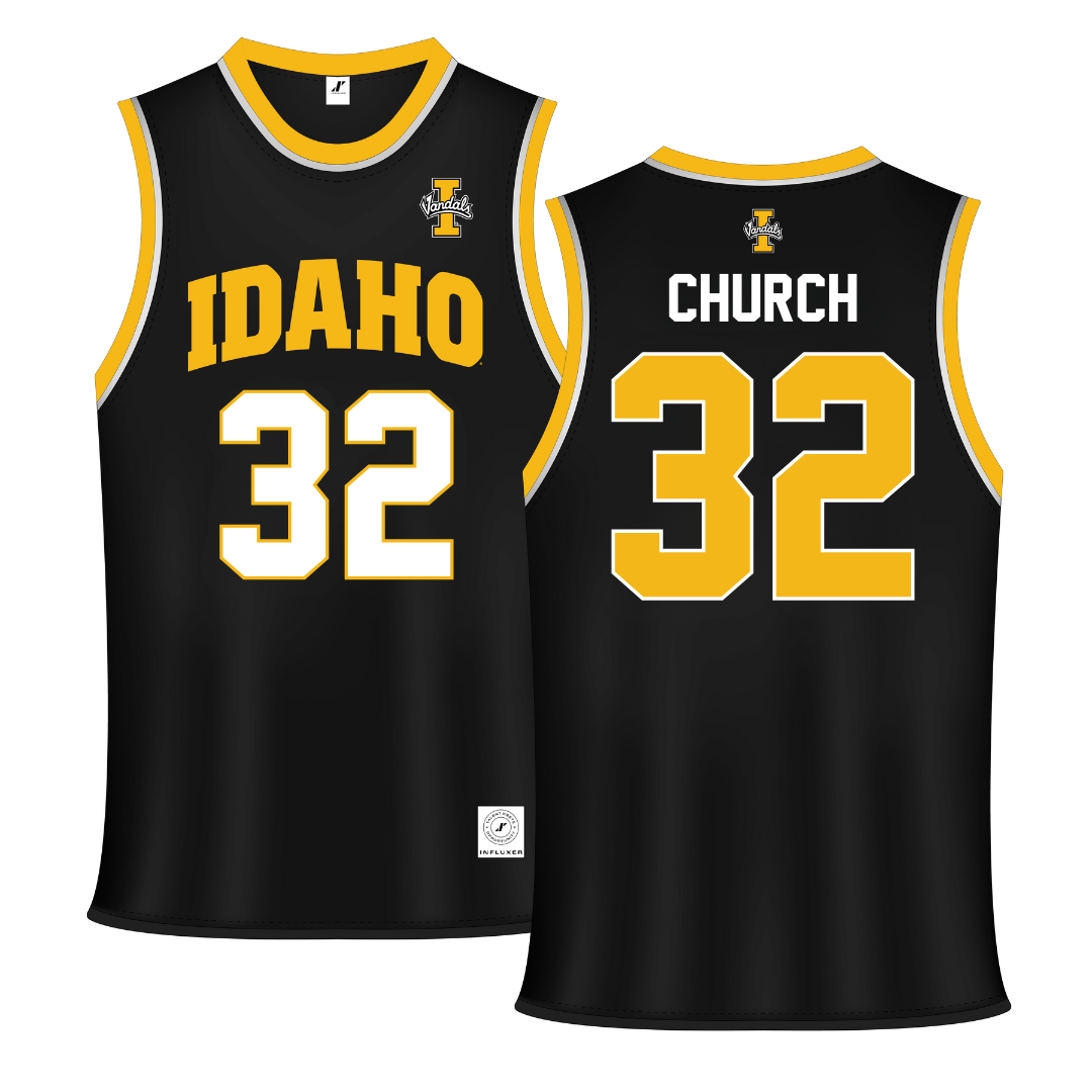 University of Idaho Black Basketball Jersey - #32 Cooper Church