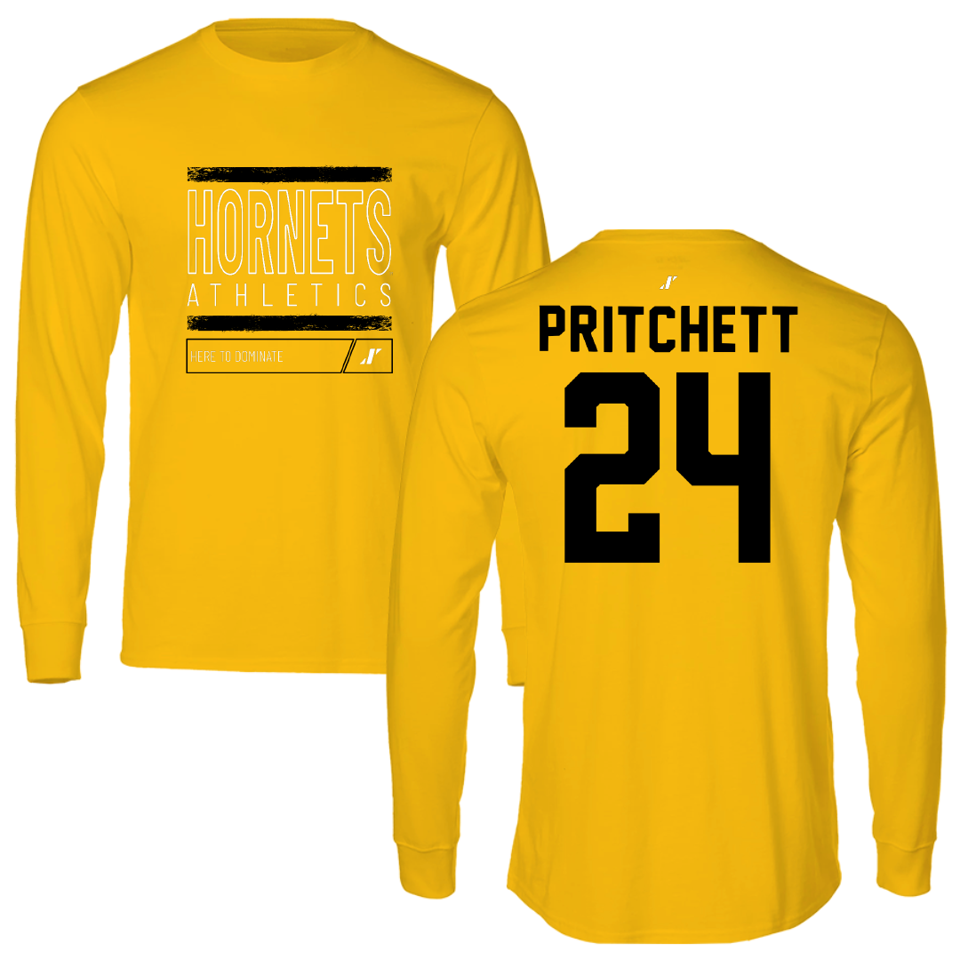 Alabama State University Soccer Gold Dominate Long Sleeve - #24 Ania Pritchett