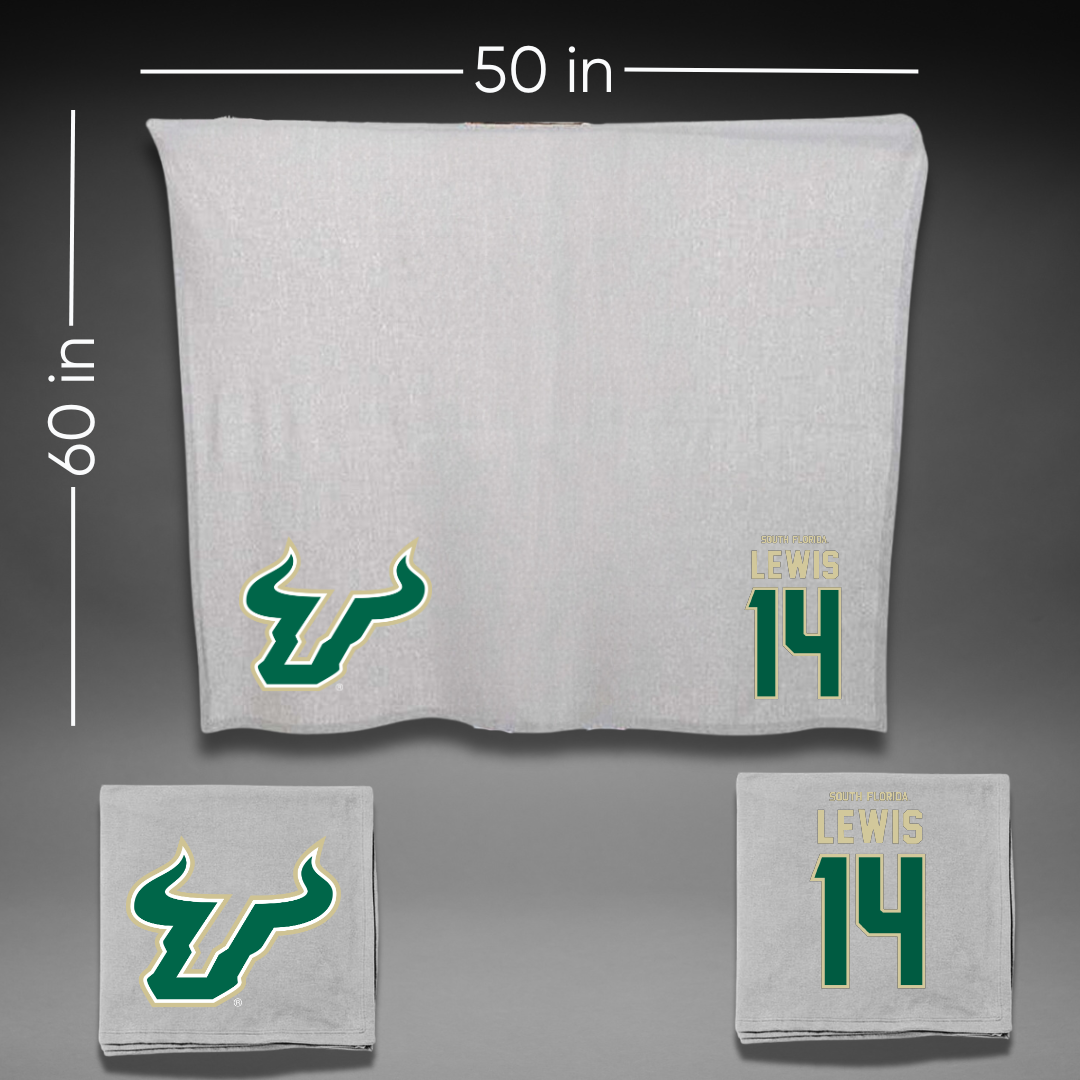 University of South Florida Volleyball Gray Blanket - #14 Lauren Lewis