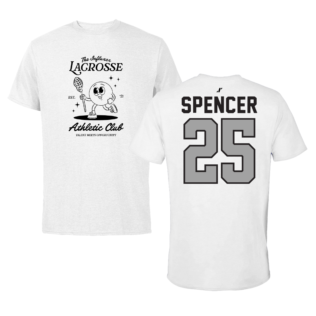 Lacrosse White Influxer Athletic Club Tee - #25 Jenny Spencer