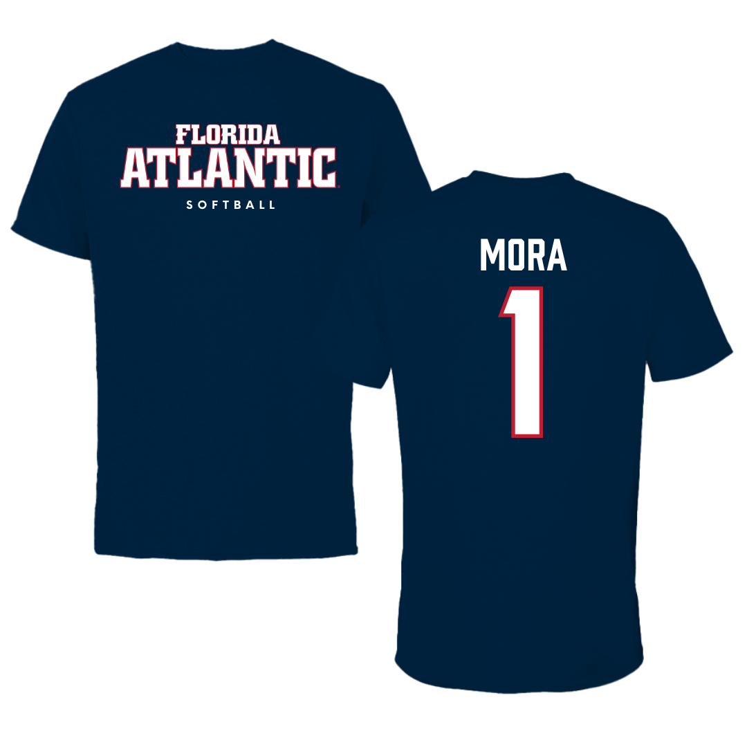 Florida Atlantic University Softball Navy Block Tee - #1 Jesiana Mora