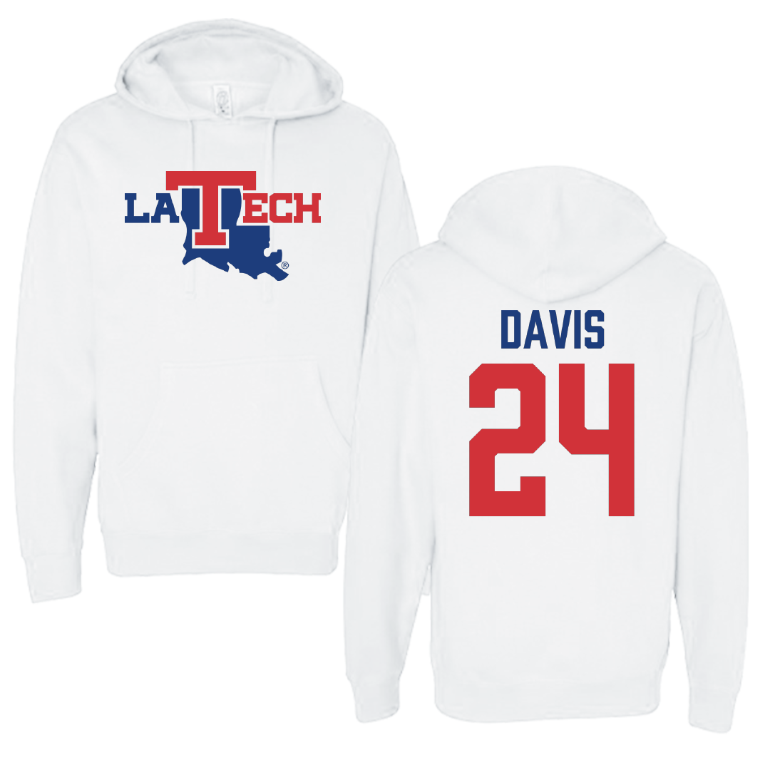 Louisiana Tech University Baseball White Hoodie - #24 Dalton Davis