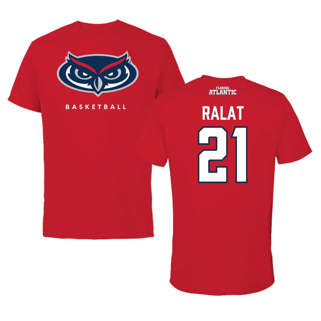 Florida Atlantic University Basketball Red Jersey Tee - #21 Alejandro Ralat