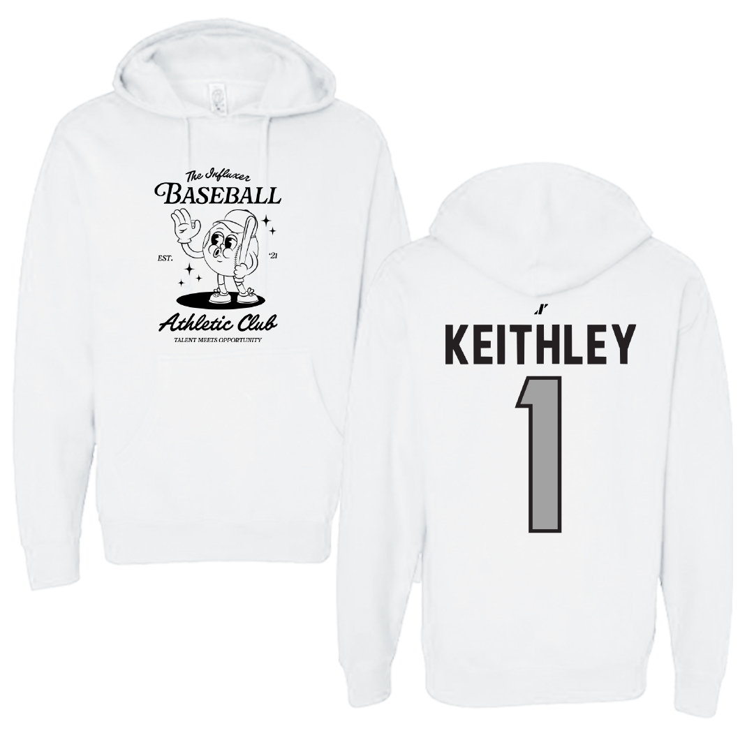 Baseball White Influxer Athletic Club Hoodie - #1 Carson Keithley
