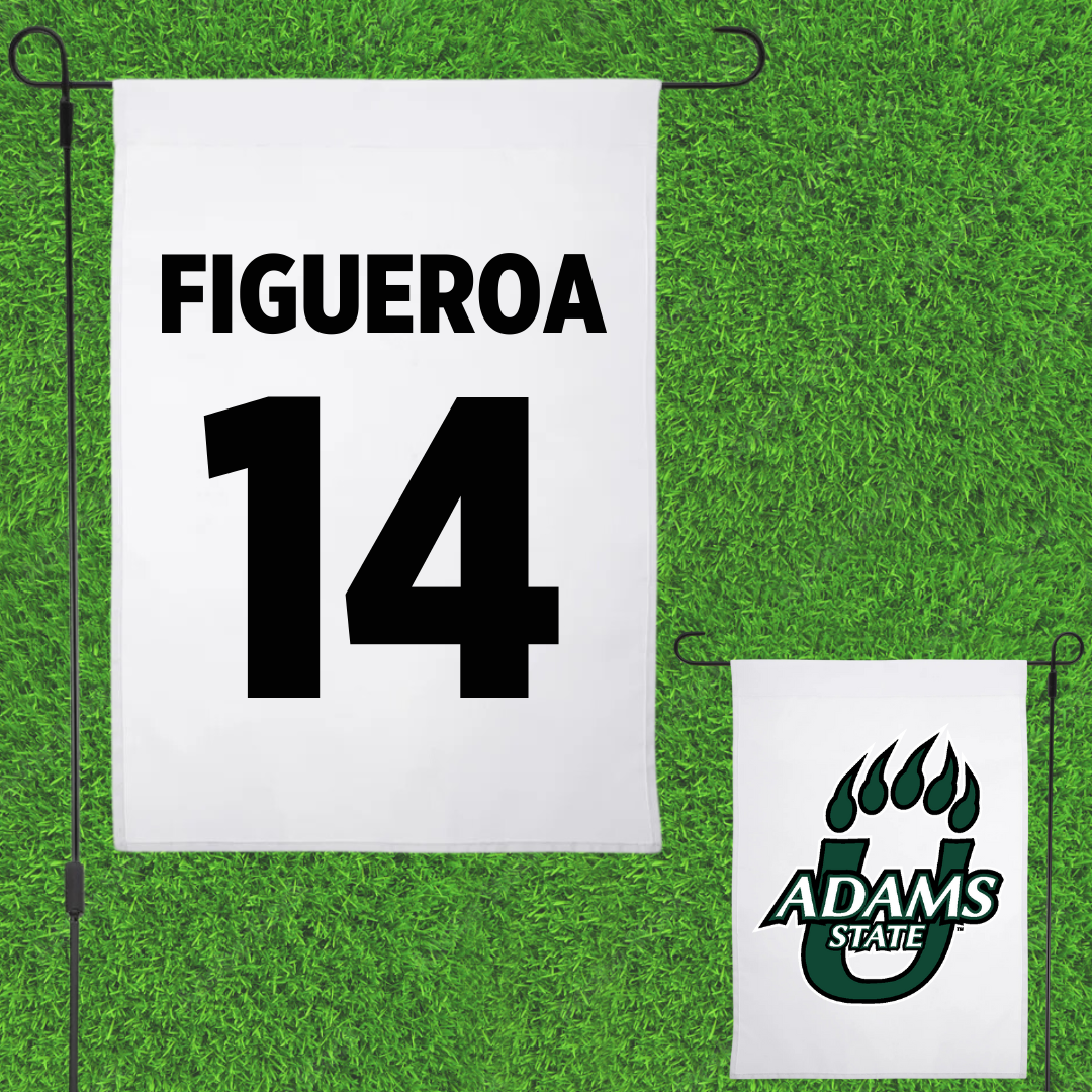 Adams State University Soccer White Garden Flag - #14 Angelica Figueroa
