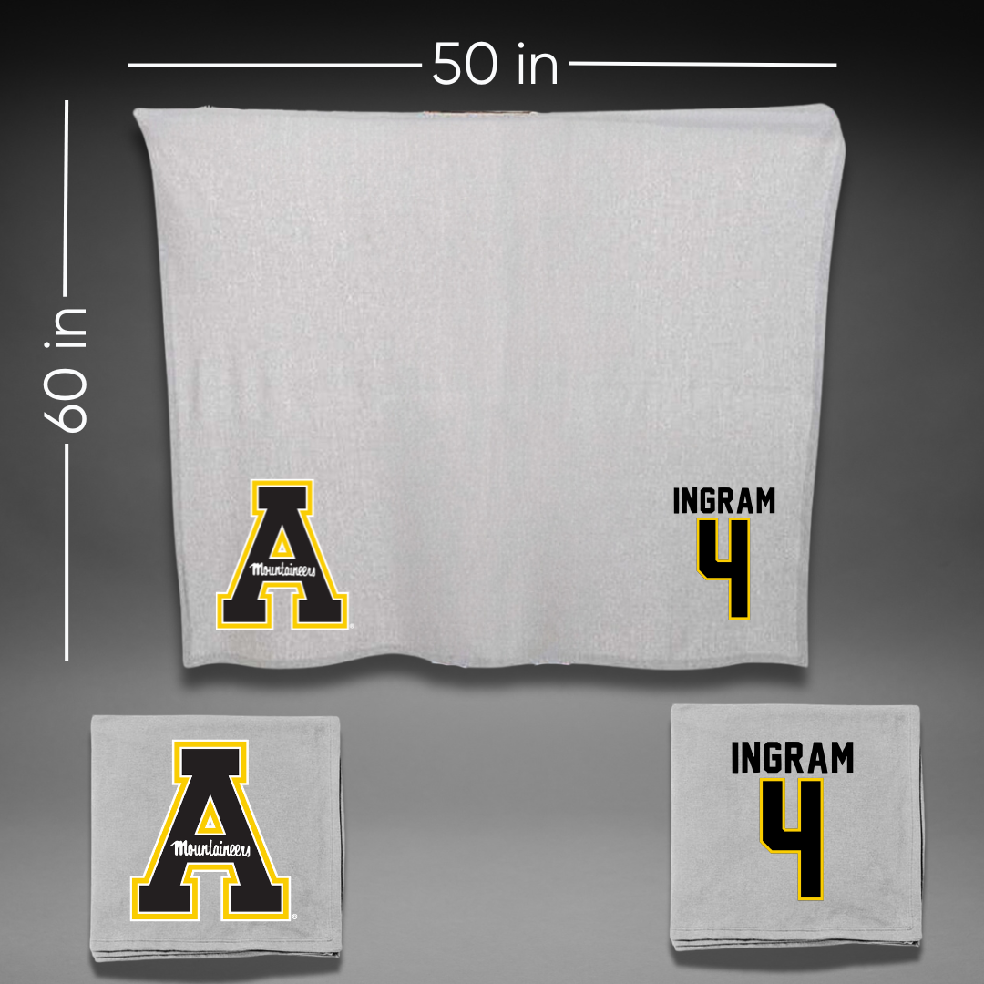 Appalachian State University Basketball Gray Blanket - #4 J'Mani Ingram