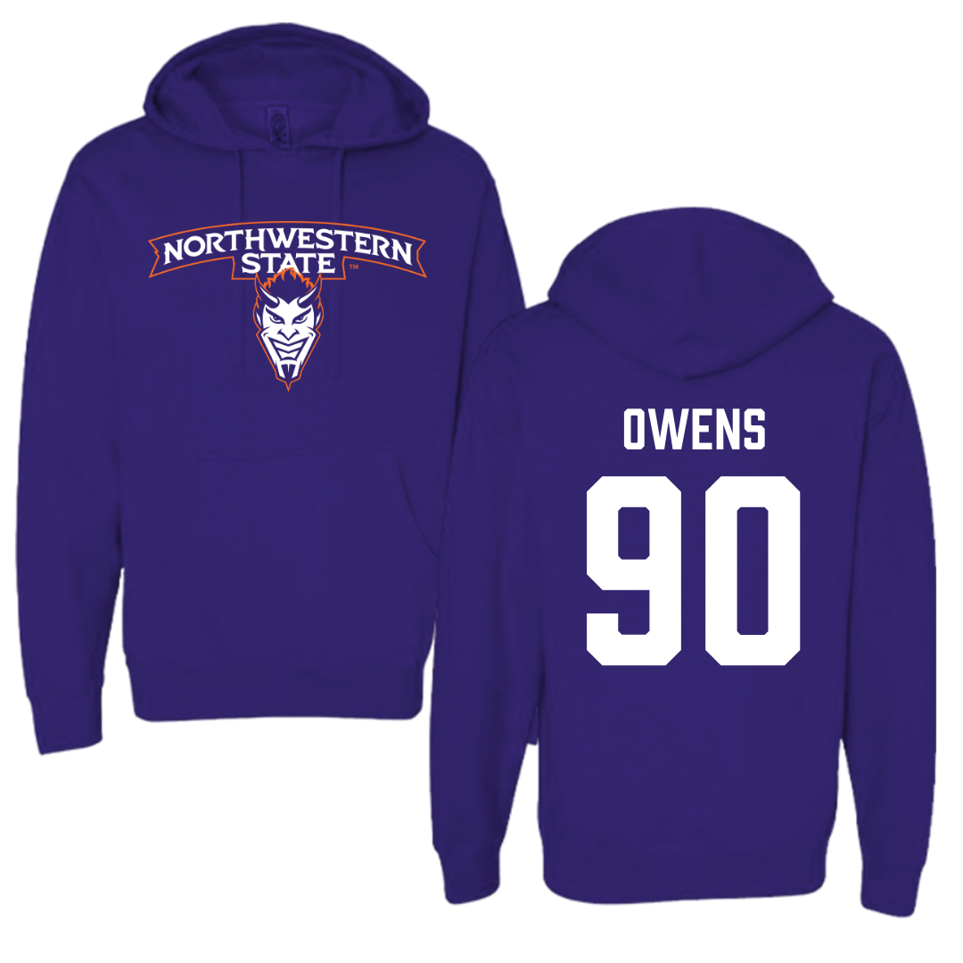 Northwestern State University Football Purple Hoodie - #90 Chancellor Owens