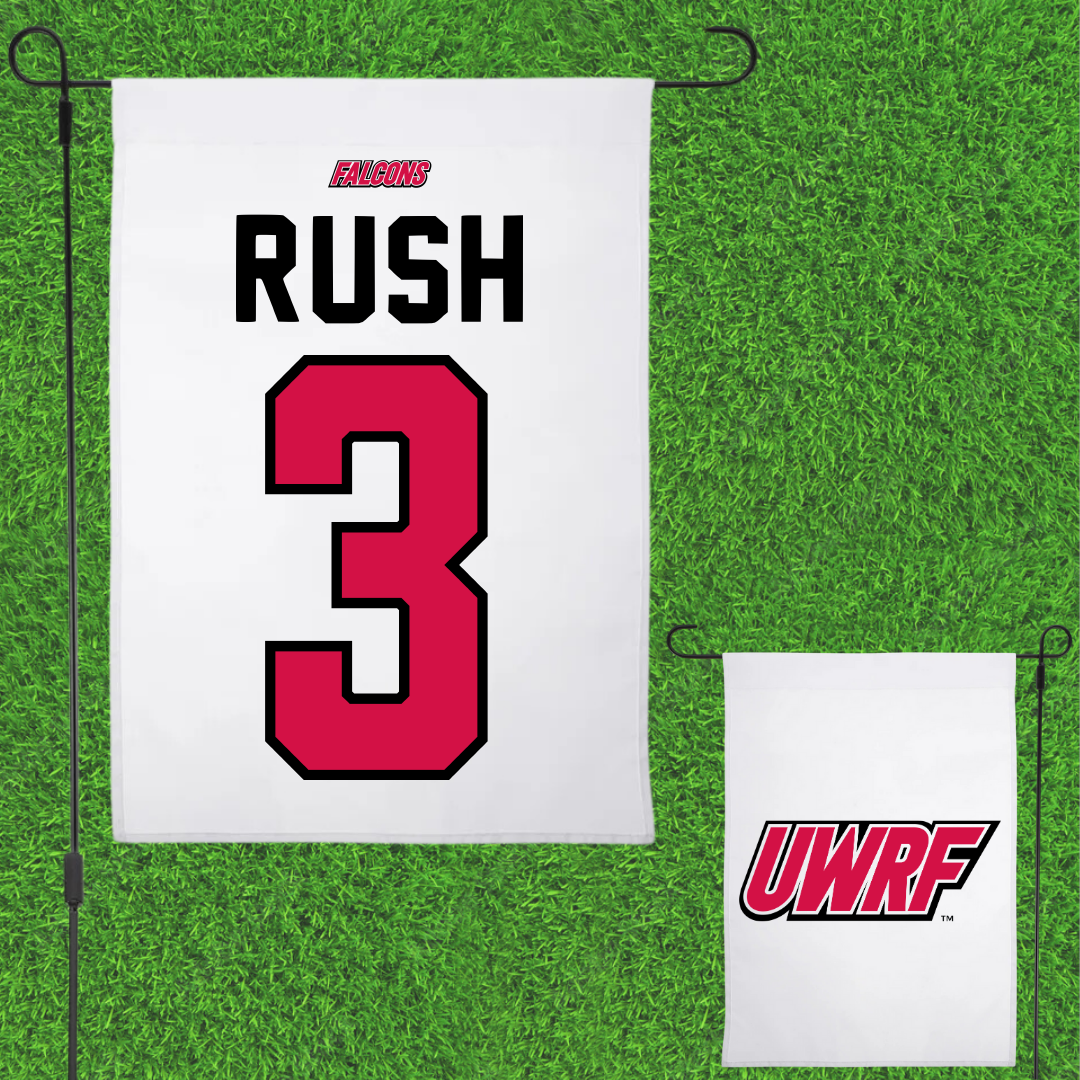 University of Wisconsin-River Falls Football White Garden Flag - #3 Austin Rush