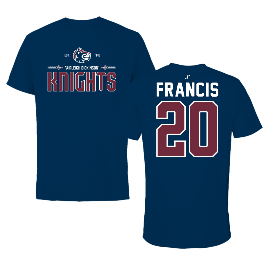 Fairleigh Dickinson University-Metropolitan Campus Basketball Navy General Tee - #20 Davin Francis