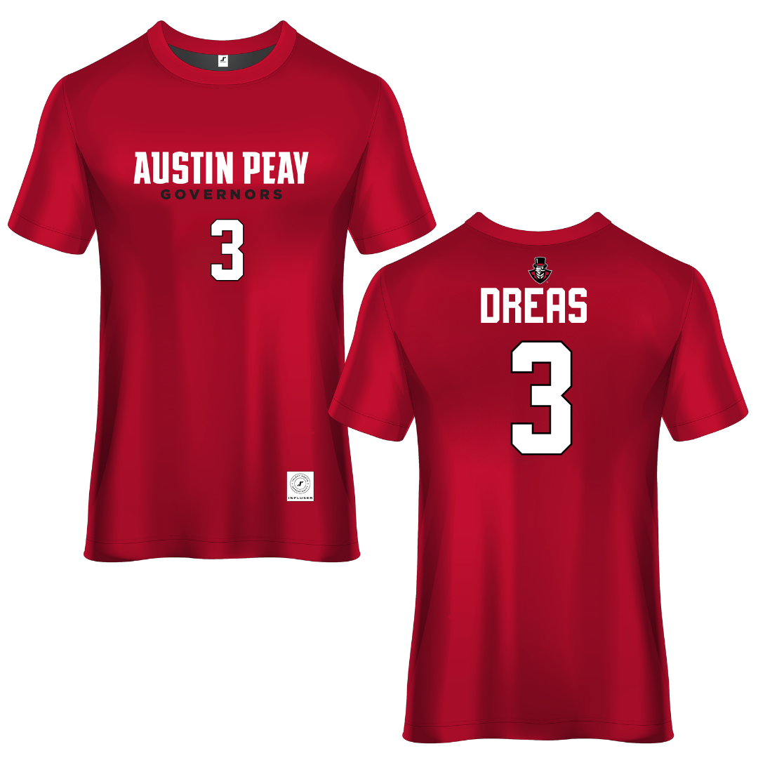 Austin Peay State University Red Soccer Jersey - #3 Ellie Dreas