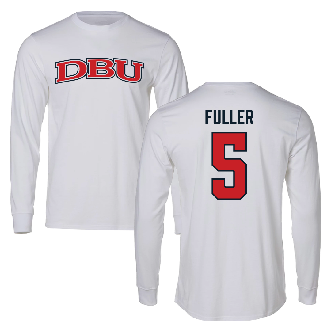 Dallas Baptist University Volleyball White Performance Long Sleeve - #5 Delaney Fuller