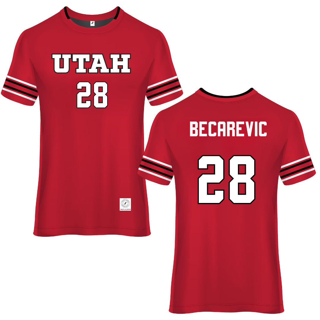 University of Utah Red Soccer Jersey - #28 Mia Becarevic