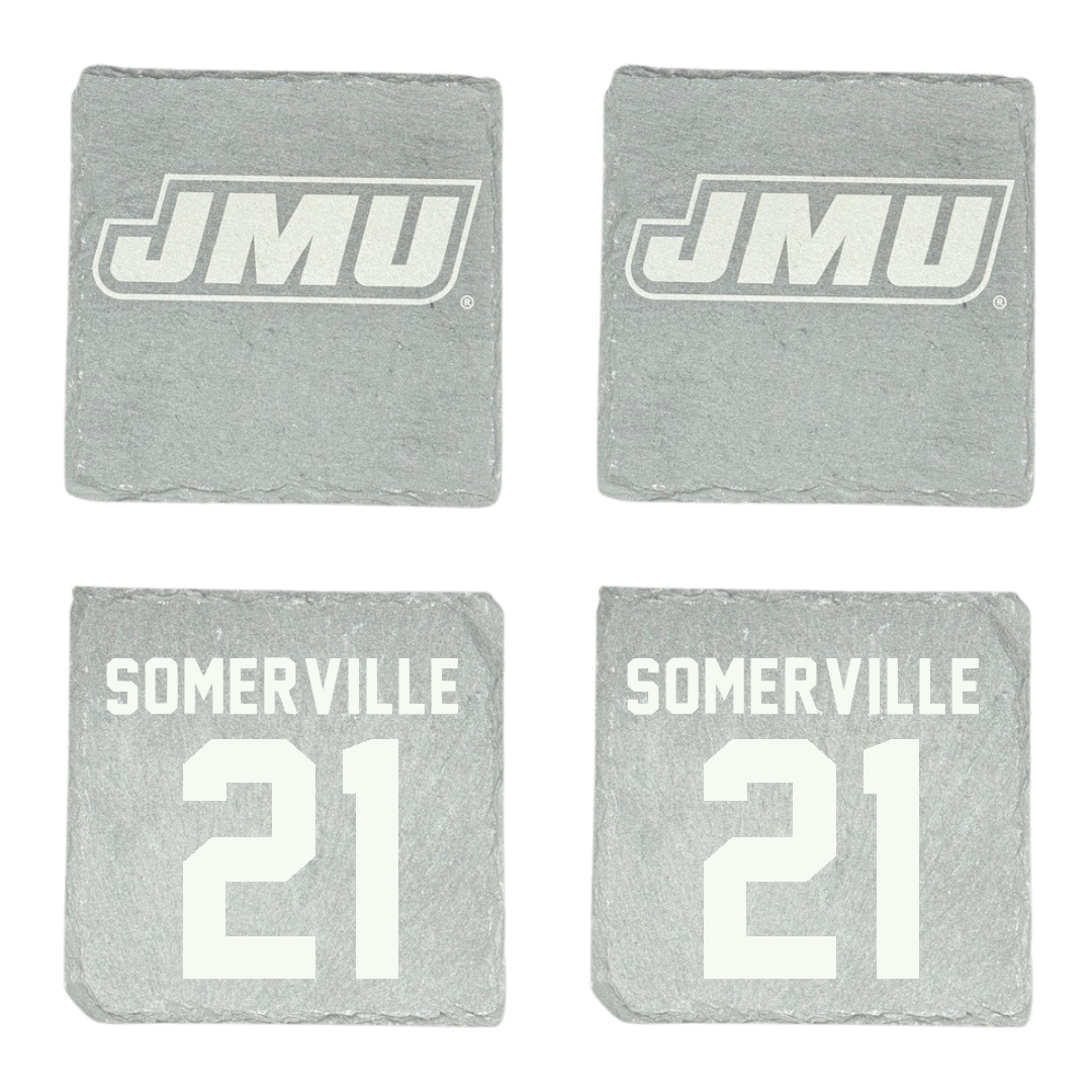 James Madison University Football Stone Coaster (4 Pack)  - #21 Jamari Somerville