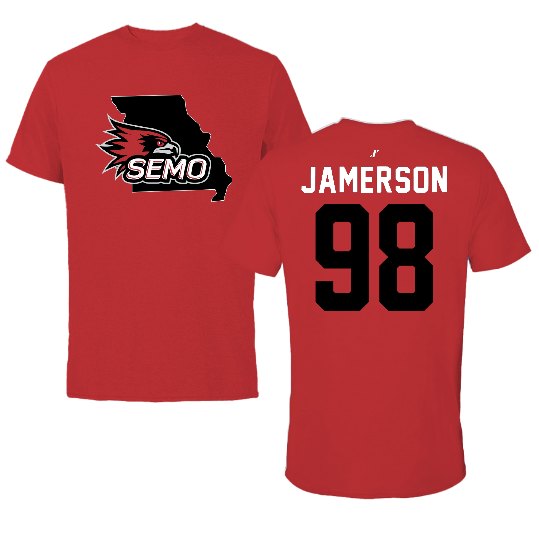 Southeast Missouri State University Football Red State Tee - #98 Michael Jamerson