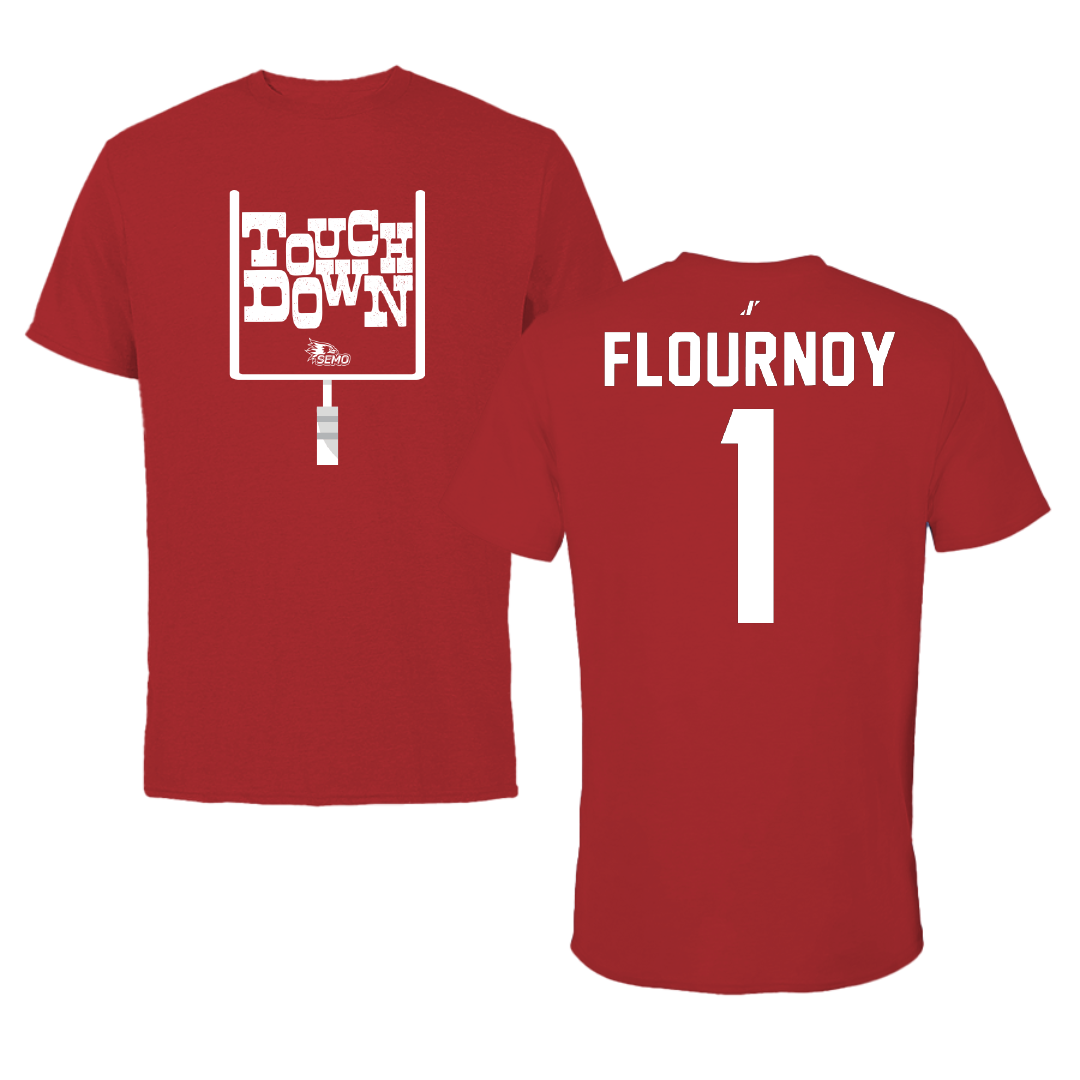 Southeast Missouri State University Football Canvas Red Touchdown Tee - #1 Ryan Flournoy