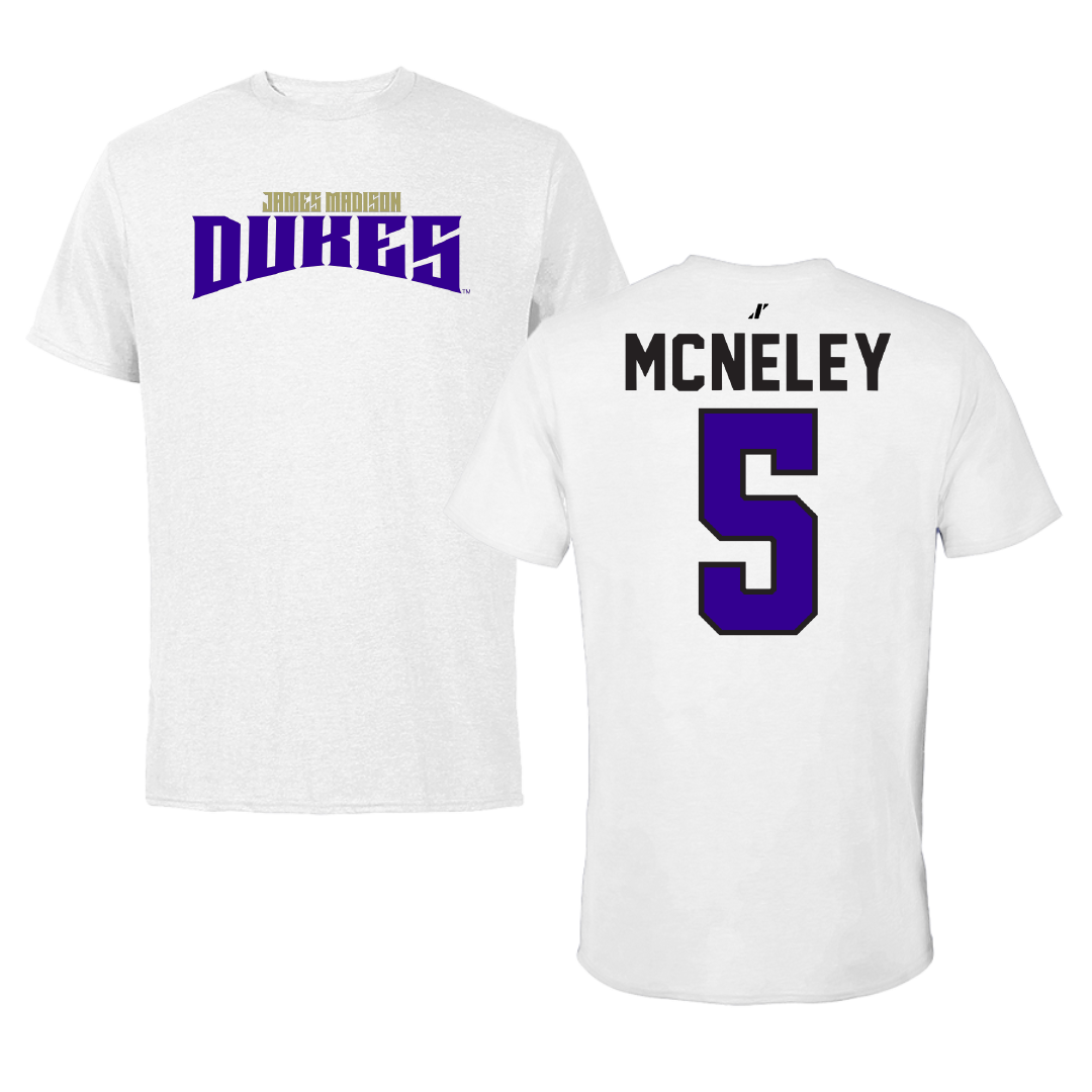 James Madison University Volleyball White Classic Tee - #5 Julia McNeley