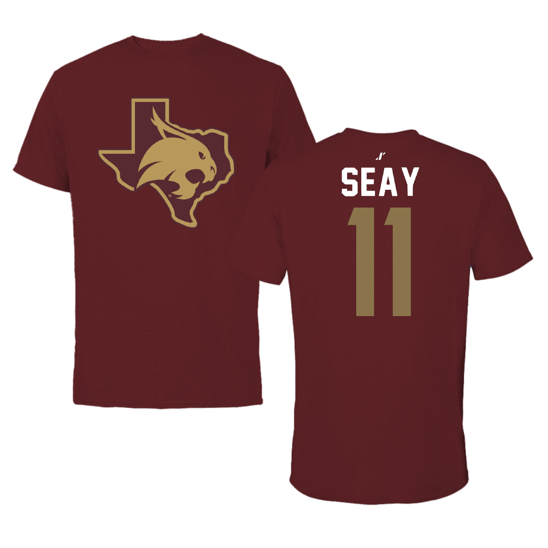 Texas State University Baseball Maroon State Performance Tee - #11 Taylor Seay