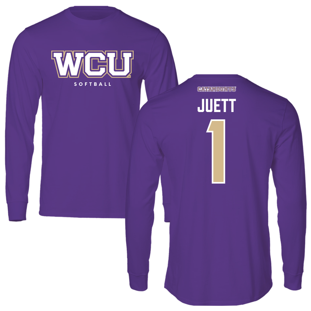 Western Carolina University Softball Royal Purple Long Sleeve - #1 Tessa Juett