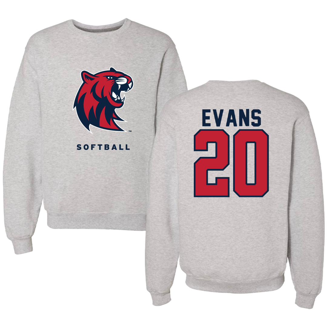 Rogers State University Softball Gray Crewneck - #20 Savannah Evans