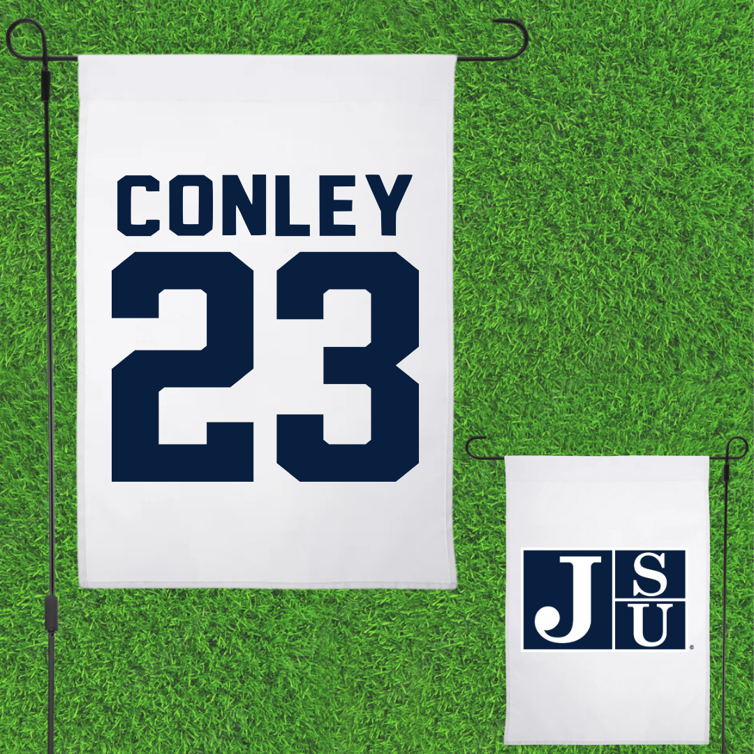 Jackson State University Football White Garden Flag - #23 Kierrie Conley