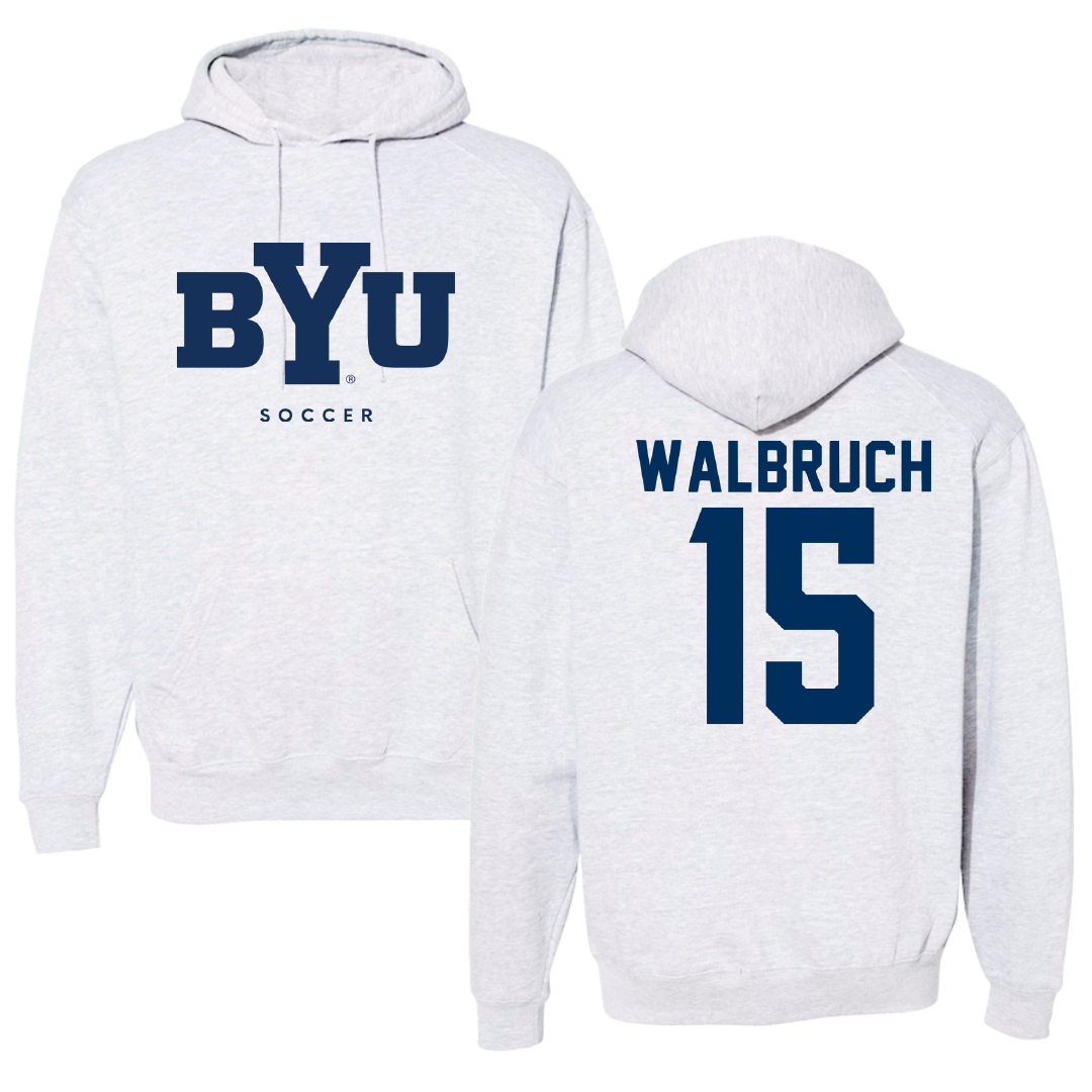 Brigham Young University Soccer Gray Hoodie - #15 Ellie Walbruch