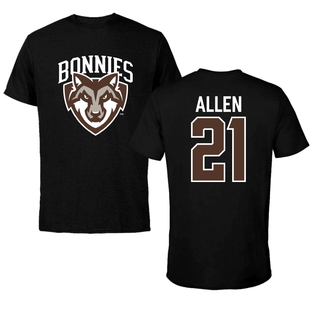 St. Bonaventure University Soccer Black Tee - #21 Olivia Allen