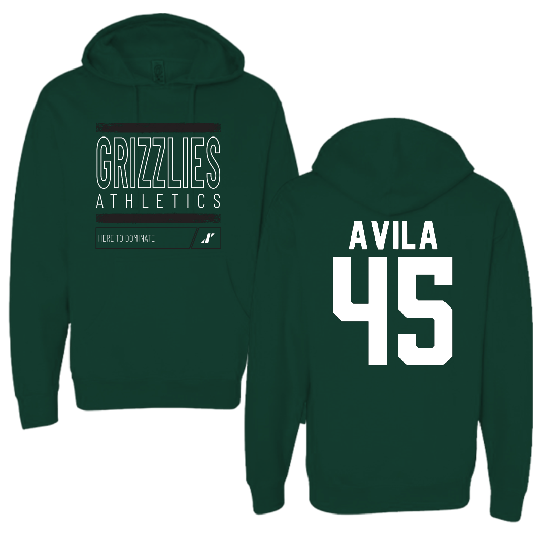 Adams State University Soccer Forest Green Dominate Hoodie - #45 Caleb Avila