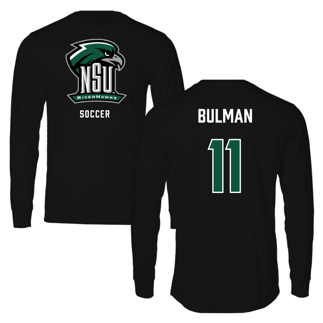 Northeastern State University Soccer Black Performance Long Sleeve - #11 Braxton Bulman
