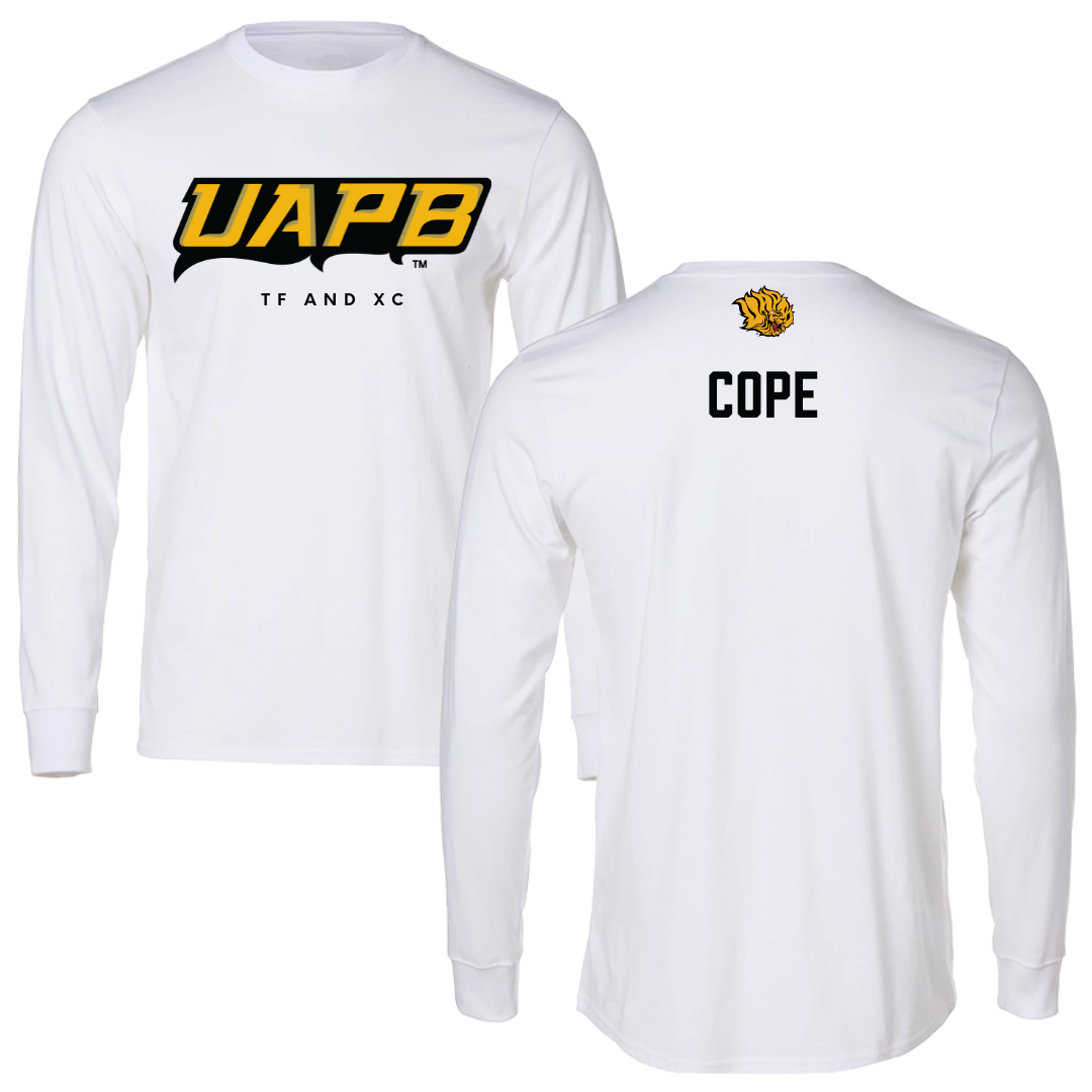 University of Arkansas-Pine Bluff TF and XC White Performance Long Sleeve - Cheriece Cope