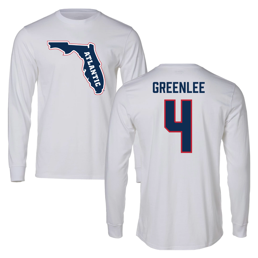 Florida Atlantic University Basketball White Long Sleeve - #4 Bryan Greenlee